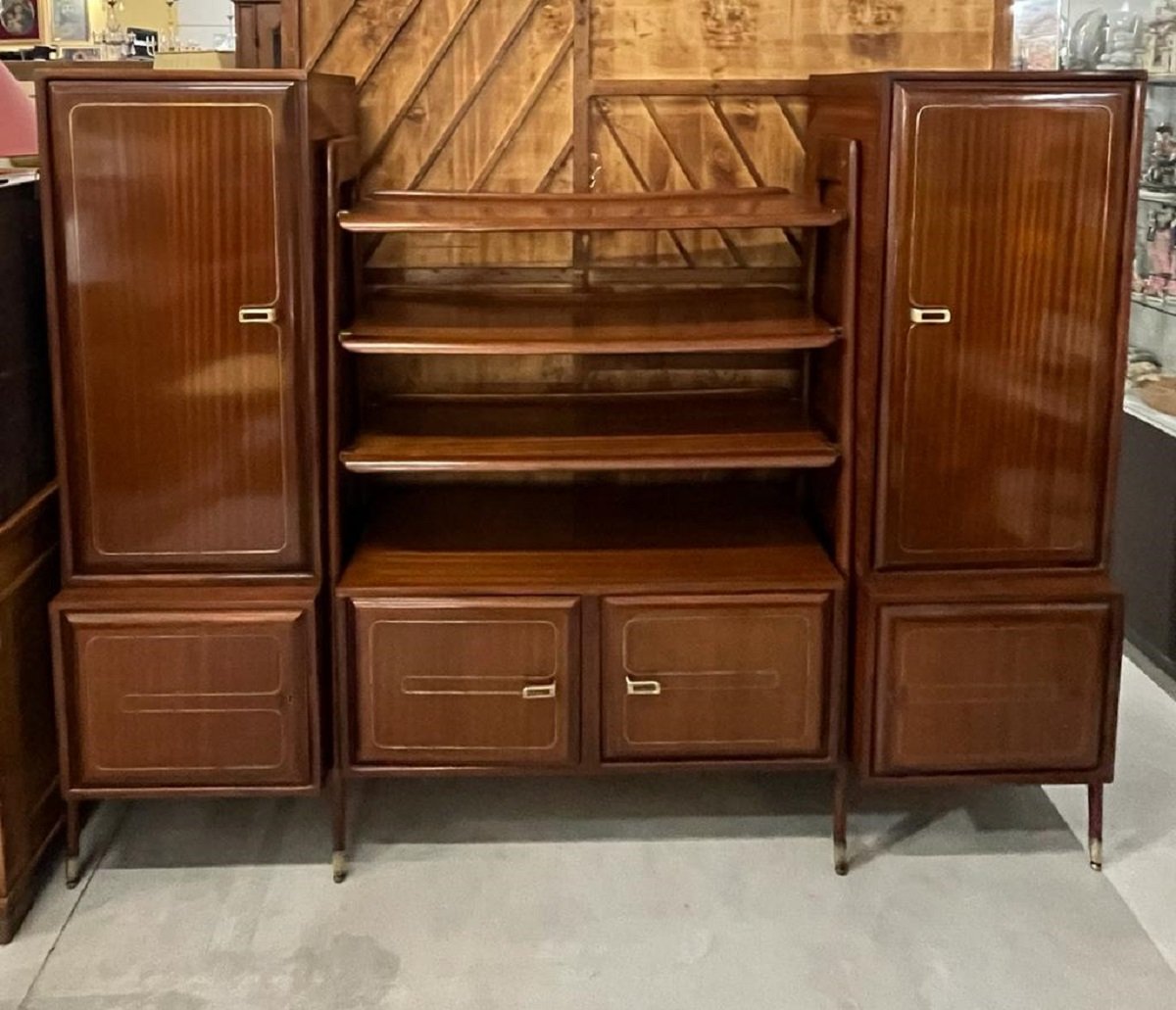 Mahogany Bookcase from Permanente Mobili Cantù, 1950s