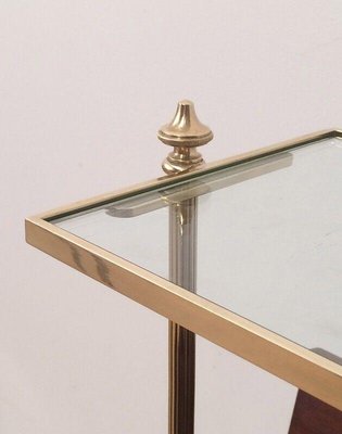 Mahogany & Brass Magazine Rack from Maison Jansen-BA-1365512