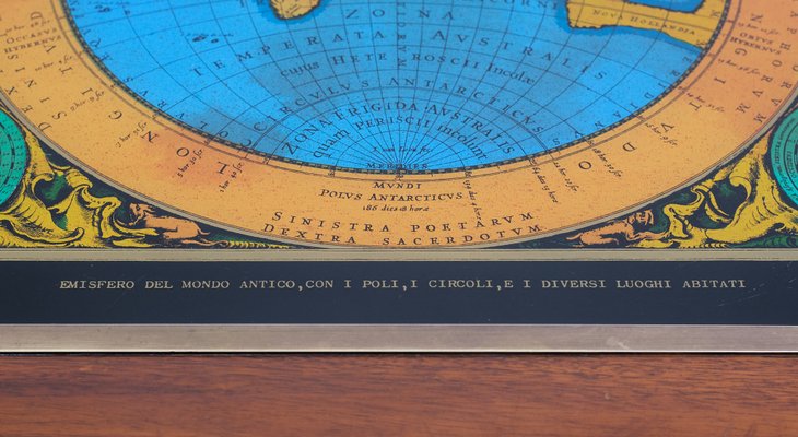 Mahogany Campaign Geographic Globe Table, 1960s