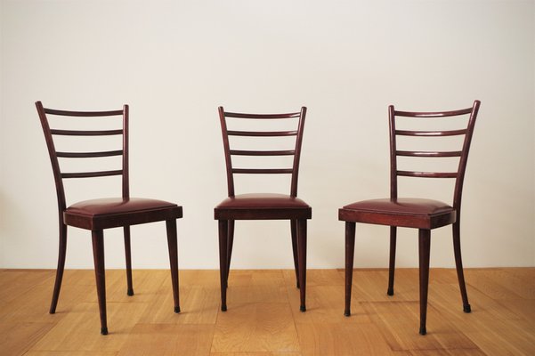 Mahogany Chairs, 1950s, Set of 3-KNM-975819