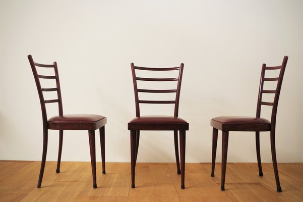 Mahogany Chairs, 1950s, Set of 3-KNM-975819