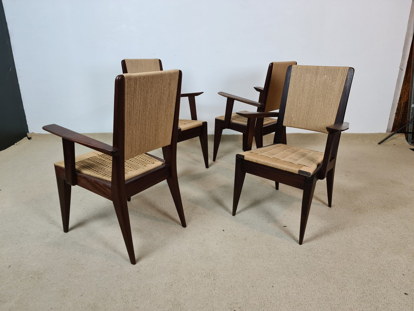 Mahogany Chairs, 1950s, Set of 4