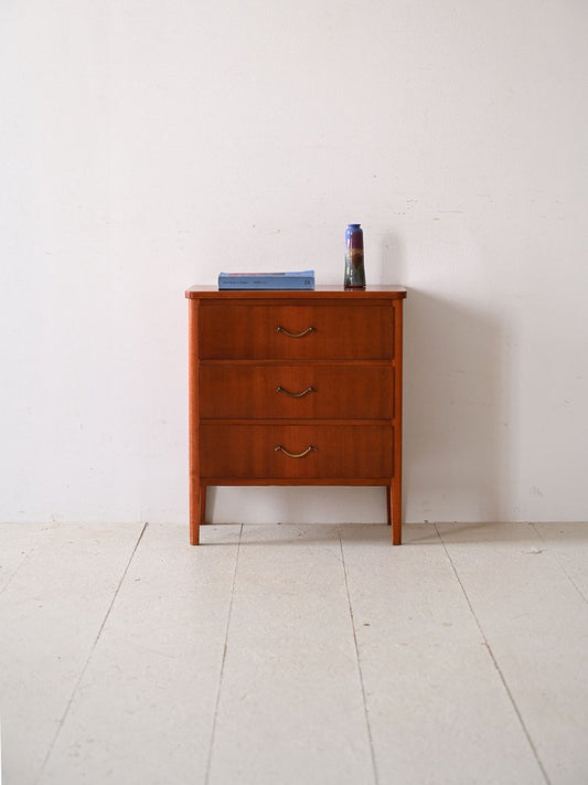 Mahogany Chest of Drawers with Metal Handles, 1960s