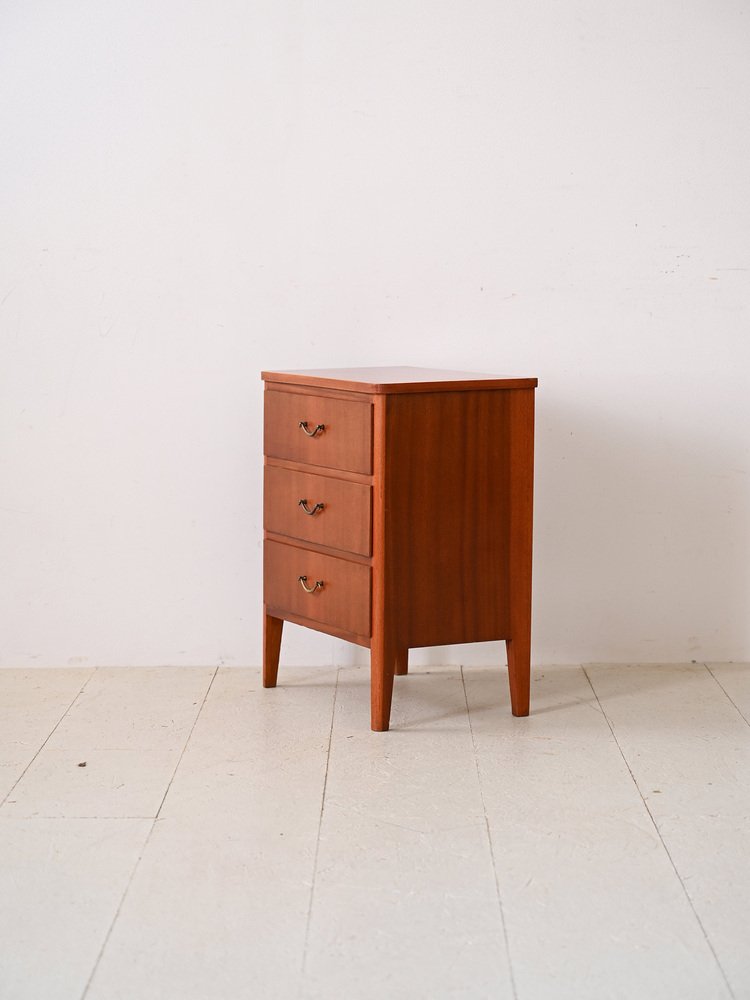 Mahogany Chest of Drawers with Metal Handles, 1960s