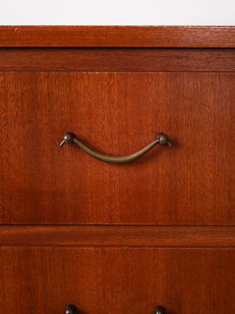 Mahogany Chest of Drawers with Metal Handles, 1960s