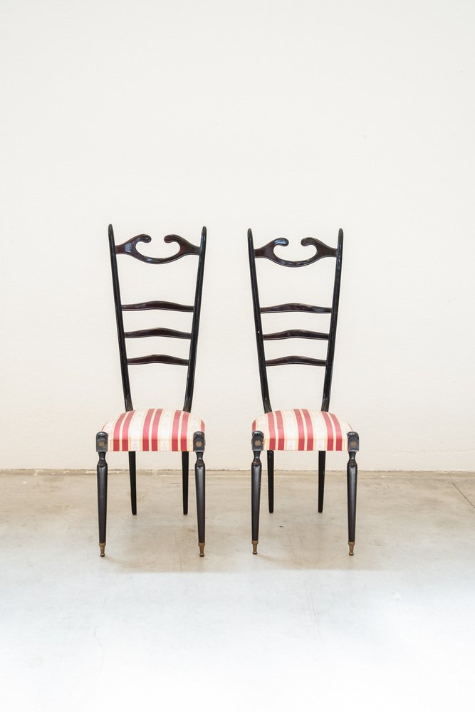 Mahogany Chiavari Dining Chairs by Paolo Buffa, 1950s, Set of 2