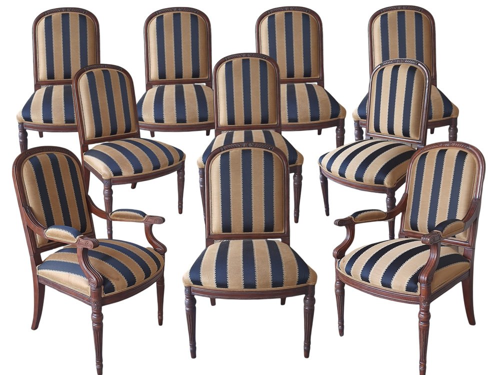 Mahogany Classic Chairs from Hurtado, Set of 10