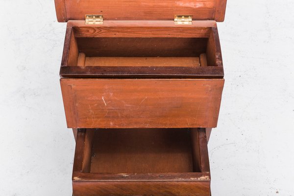 Mahogany Compartmental Library Steps, 1930s-ZZH-564590