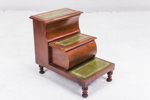 Mahogany Compartmental Library Steps, 1930s-ZZH-564590