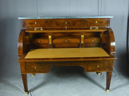 Mahogany Cylinder Office Secretaire-WSV-990014