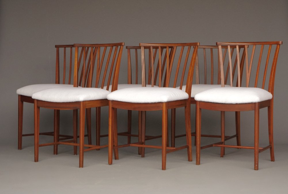 Mahogany Dining Chairs by Elmar Berkovich for Zijlstra, 1950s. Set of 6