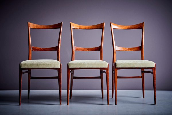 Mahogany Dining Chairs in the style of Ico Parisi, 1960s, Set of 3-SFD-1776451