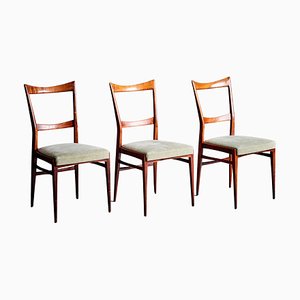 Mahogany Dining Chairs in the style of Ico Parisi, 1960s, Set of 3-SFD-1776451