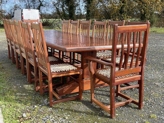 Mahogany Dining Set, 1970s, Set of 17-QYF-1754436