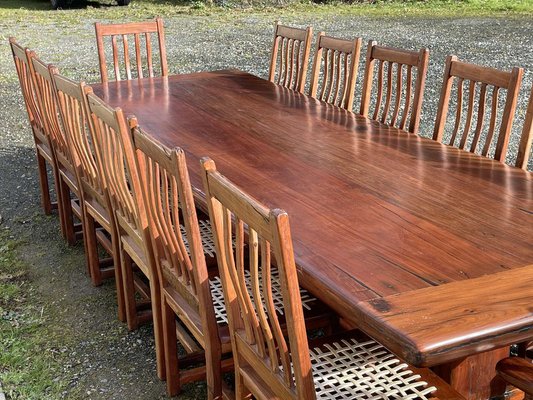 Mahogany Dining Set, 1970s, Set of 17-QYF-1754436