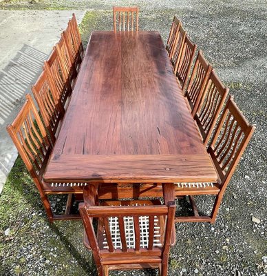 Mahogany Dining Set, 1970s, Set of 17-QYF-1754436