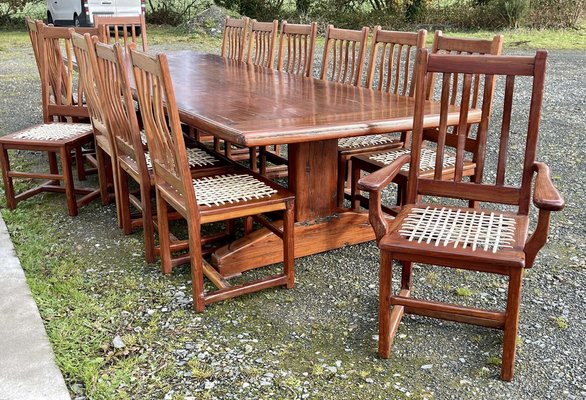 Mahogany Dining Set, 1970s, Set of 17-QYF-1754436