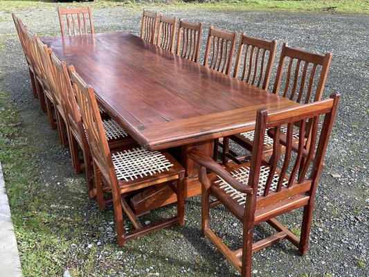 Mahogany Dining Set, 1970s, Set of 17-QYF-1754436