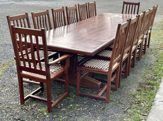 Mahogany Dining Set, 1970s, Set of 17-QYF-1754436