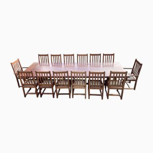 Mahogany Dining Set, 1970s, Set of 17-QYF-1754436