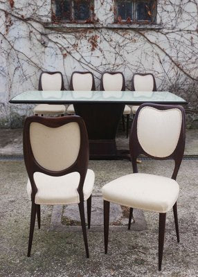 Mahogany Dining Table & Chairs frm the Rigamonti Brothers, 1950s, Set of 7-KNM-858593