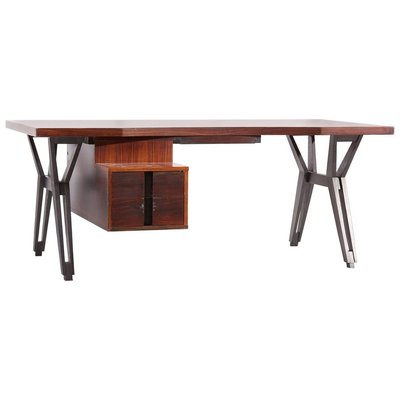 Mahogany Executive Office Desk by Ico Parisi for Mim, Italy, 1950s-SFD-913285