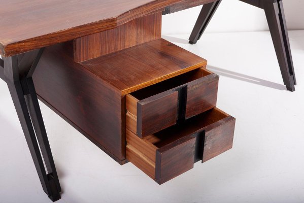 Mahogany Executive Office Desk by Ico Parisi for Mim, Italy, 1950s-SFD-913285