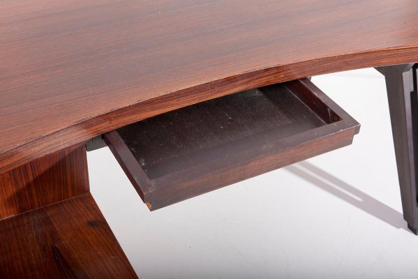 Mahogany Executive Office Desk by Ico Parisi for Mim, Italy, 1950s-SFD-913285