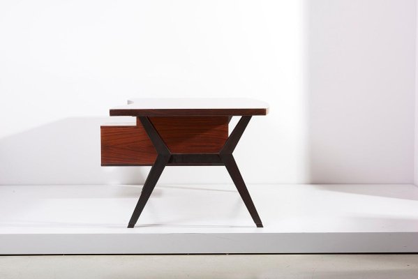 Mahogany Executive Office Desk by Ico Parisi for Mim, Italy, 1950s-SFD-913285