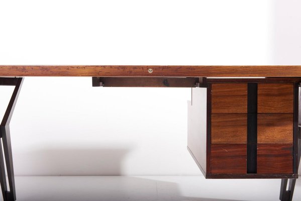 Mahogany Executive Office Desk by Ico Parisi for Mim, Italy, 1950s-SFD-913285