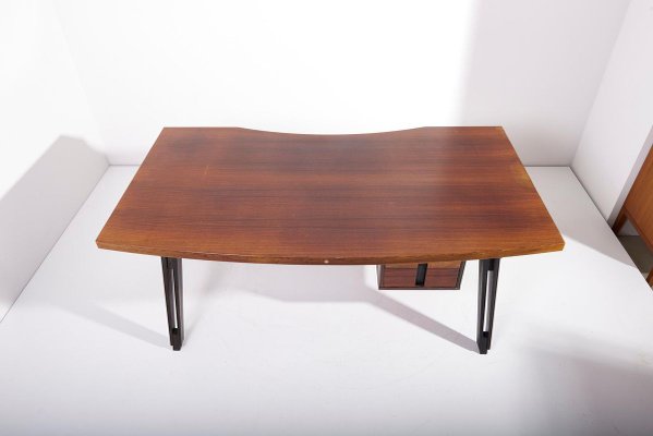 Mahogany Executive Office Desk by Ico Parisi for Mim, Italy, 1950s-SFD-913285