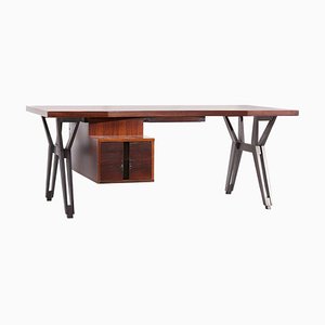 Mahogany Executive Office Desk by Ico Parisi for Mim, Italy, 1950s-SFD-913285