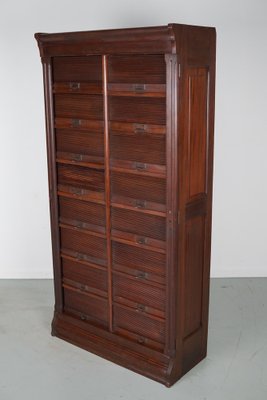 Mahogany Filing Cabinet with Roll Down Tambour Doors, USA, 1920s-XO-1738099