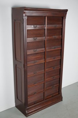 Mahogany Filing Cabinet with Roll Down Tambour Doors, USA, 1920s