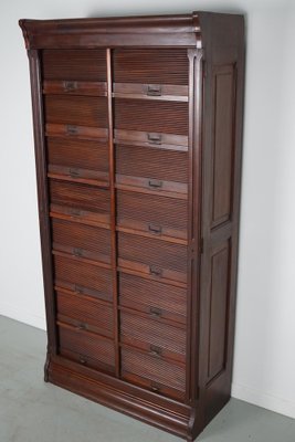 Mahogany Filing Cabinet with Roll Down Tambour Doors, USA, 1920s-XO-1738099