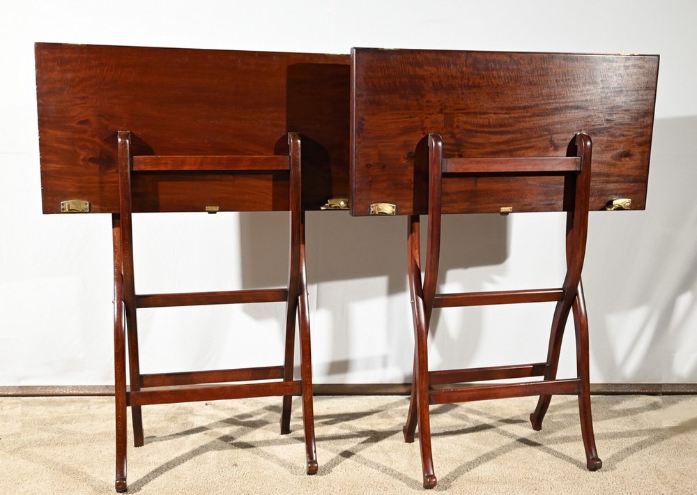 Mahogany Games Tables by H.J. Linton, 1920, Set of 2