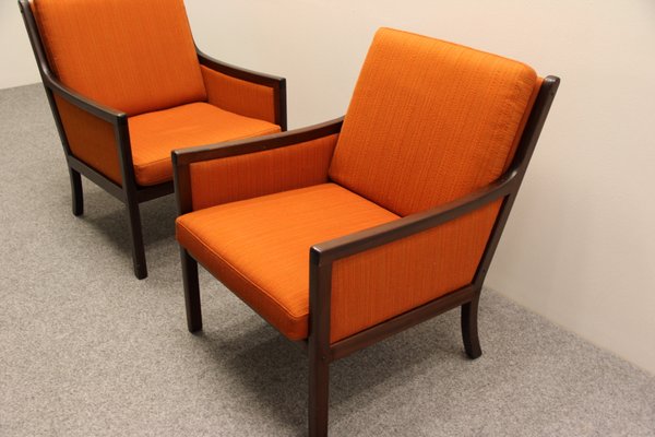 Mahogany Lounge Chairs by Ole Wanscher for P. Jeppesen, Set of 2-DQ-99331