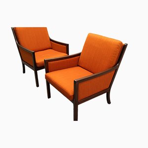 Mahogany Lounge Chairs by Ole Wanscher for P. Jeppesen, Set of 2-DQ-99331