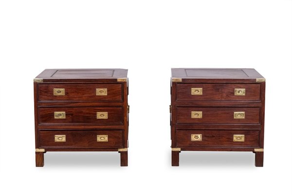 Mahogany Marine Chests of Drawers, 1950s, Set of 2-CEJ-1806508