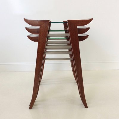 Mahogany Nesting Tables by Maxime Old, France, 1940, Set of 3-EW-1058760