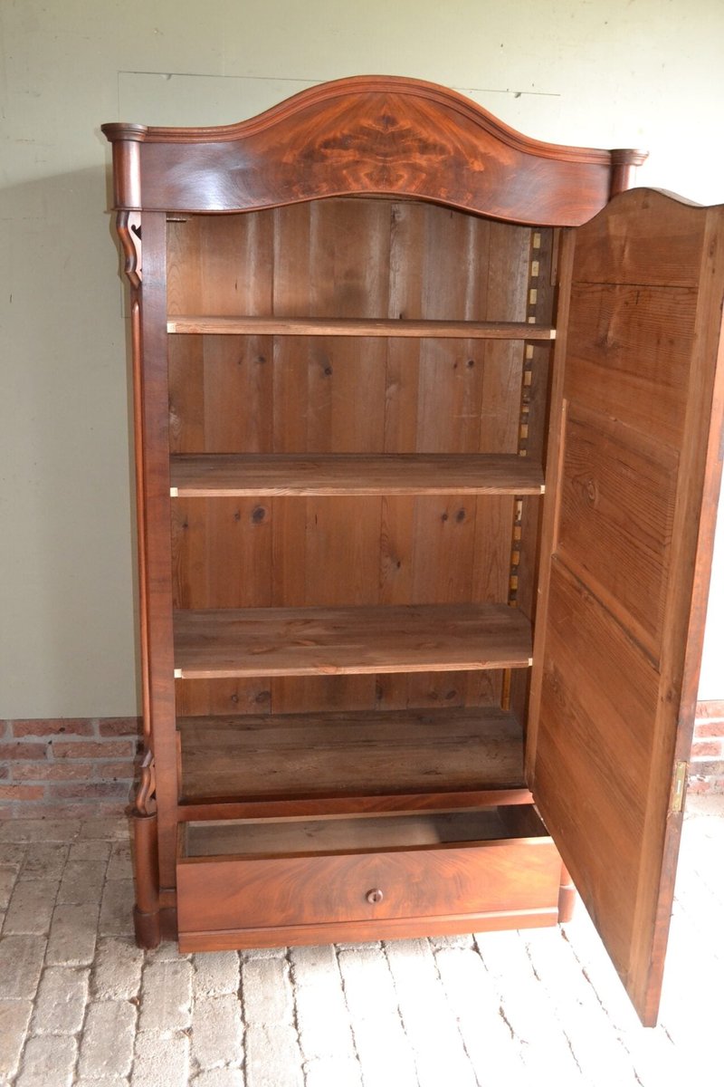 Mahogany One-Door Secretary Cabinet