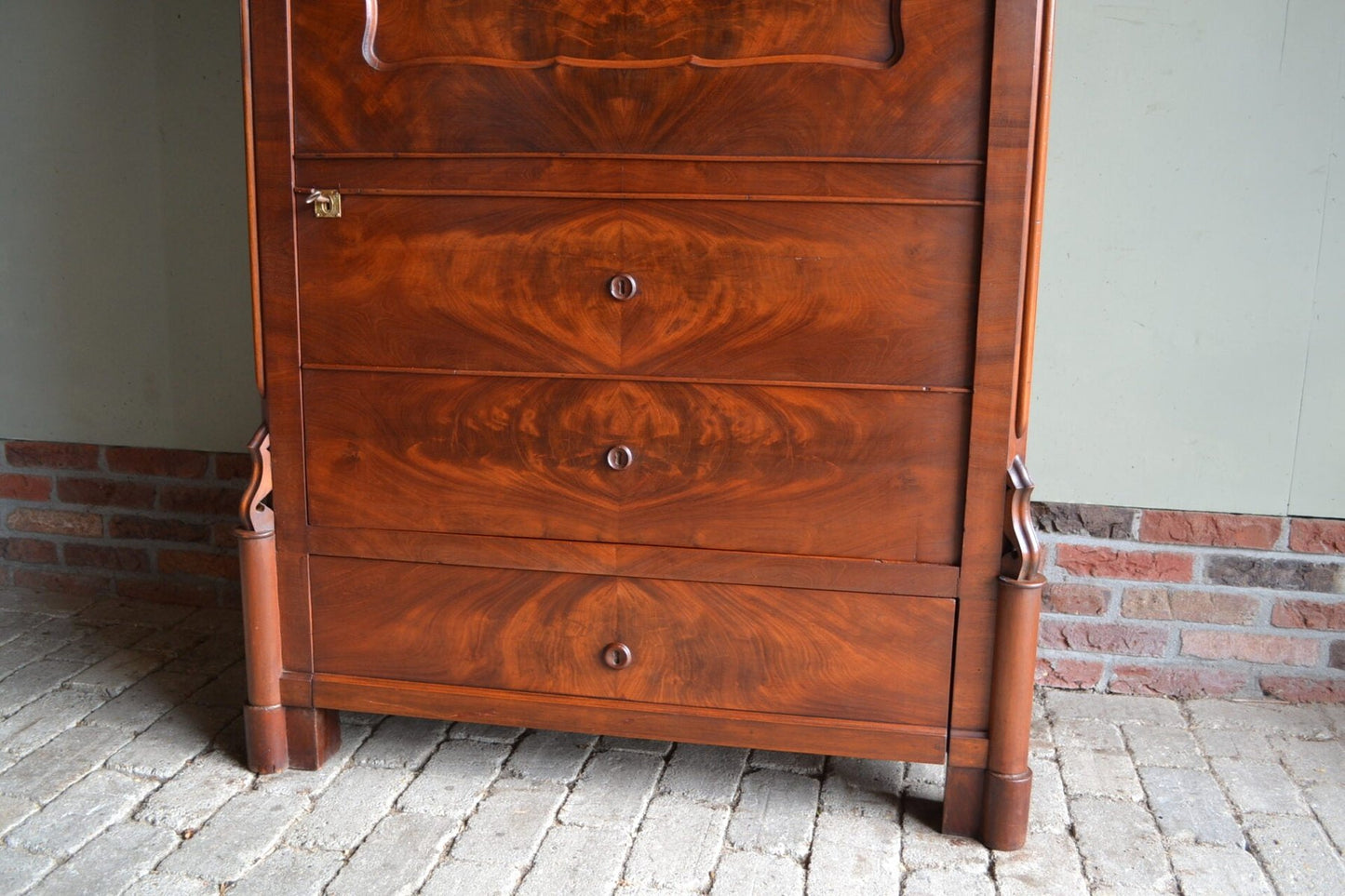 Mahogany One-Door Secretary Cabinet