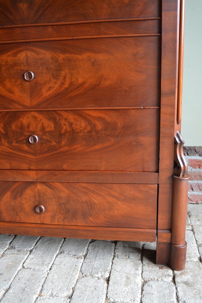 Mahogany One-Door Secretary Cabinet