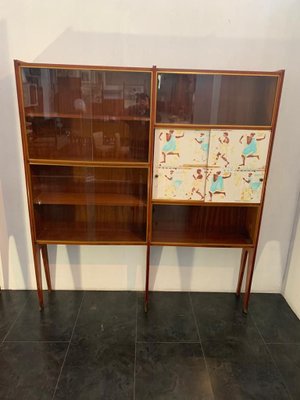 Mahogany Shelf with Bronze Tips by Osvaldo Borsani, 1950s-IJR-823731