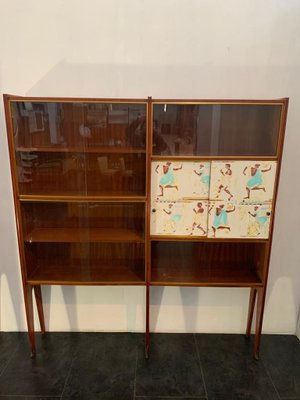 Mahogany Shelf with Bronze Tips by Osvaldo Borsani, 1950s-IJR-823731