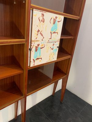 Mahogany Shelf with Bronze Tips by Osvaldo Borsani, 1950s-IJR-823731