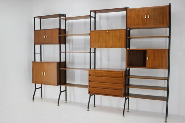 Mahogany Shelving System, Italy, 1960s-TZ-1744441