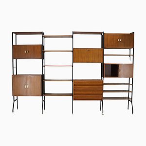 Mahogany Shelving System, Italy, 1960s-TZ-1744441