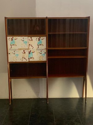 Mahogany Showcase with Bronze Tips by Osvaldo Borsani, 1950s-IJR-823769