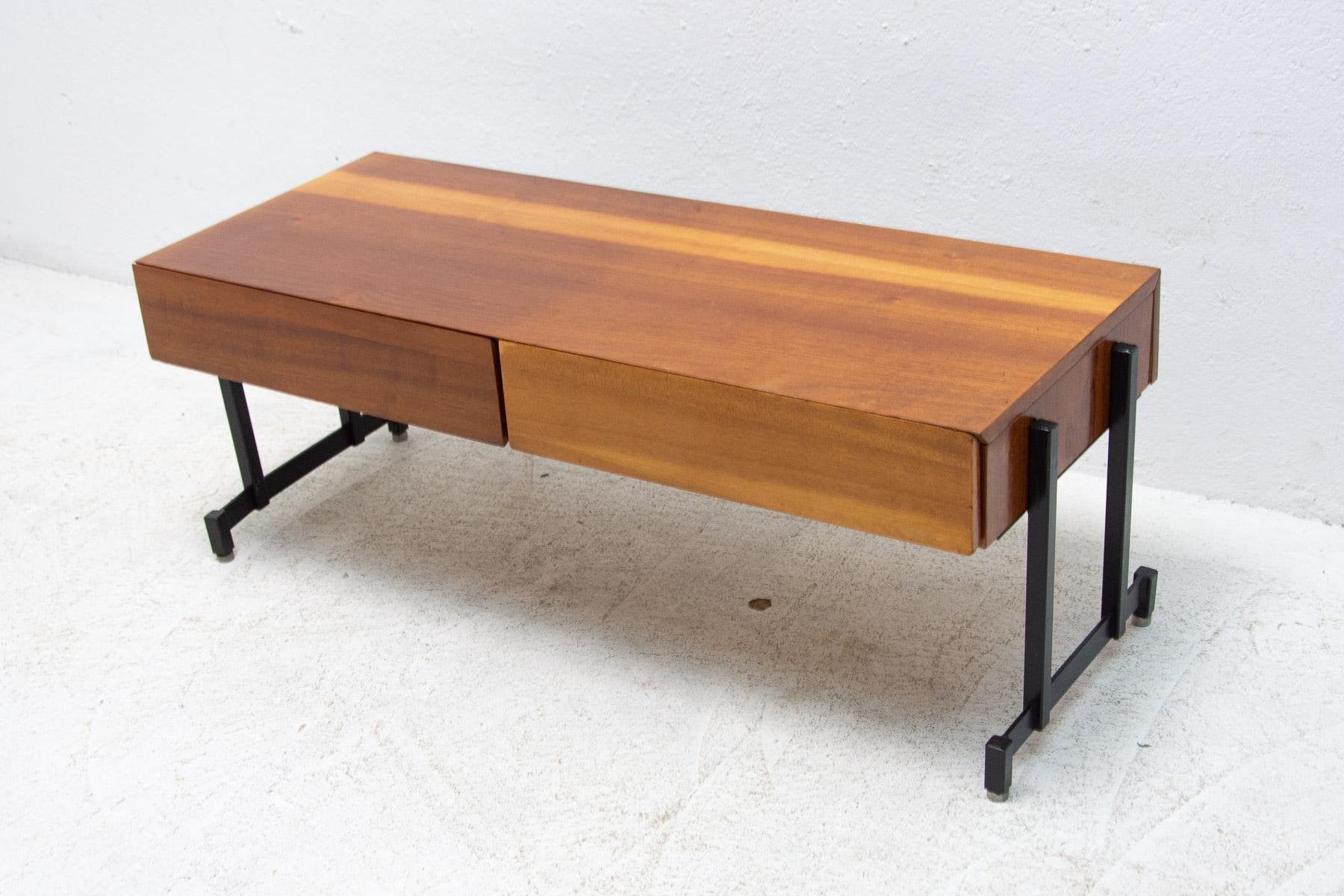 Mahogany Side or TV Table, Czechoslovakia, 1970s